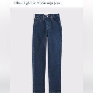 Abercrombie & Fitch Dark Blue ultra high rise 90’s Straight women's Jeans